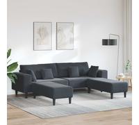 Vidaxl Canapé En Velours Avec Coussin Avec Oreiller 3 Pcs Rose 208 Cm Velours