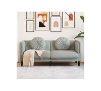 Canapé avec coussins 2 places gris clair velours372632