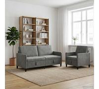 vidaXL Canapé avec Rangement 2 pc Noir Polyester