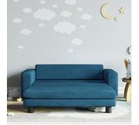 vidaXL Canapé pour enfants avec repose-pieds velours bleu 100x50x30 cm