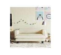 Canapé avec repose pied pour enfants crème 100x50x30 cm