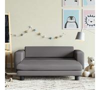 vidaXL Canapé avec repose-pied pour enfants gis 100x50x30cm similicuir, mini canapé, mini canapé-chaise, mini canapé pour enfants 3196417 G
