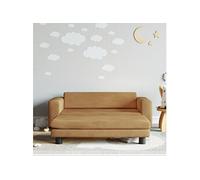 vidaXL Canapé avec repose-pied pour enfants marron 100x50x30cm velours, mini canapé, mini canapé-chaise, mini canapé pour enfants Marron G