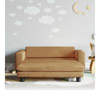 Vidaxl Canapé Avec Repose-Pied Pour Enfants Marron 100x50x30cm Velours Marron