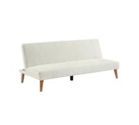 Canapé banquette convertible 3 places bouclette piètement bois Tom