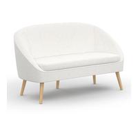 Canapé Banquette En Tissu Bouclette Blanc Sonia