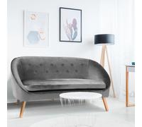 IDMARKET Canapé banquette SONIA en velours gris