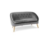 Canapé banquette en velours SONIA gris