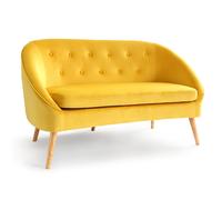 IDMarket - Canapé Banquette en Velours Sonia Jaune