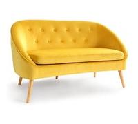 Canapé banquette en velours SONIA jaune Jaune G