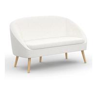 Canapé banquette SONIA en tissu bouclette blanc
