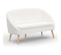IDMARKET Canapé banquette SONIA en tissu bouclette blanc