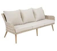Canapé Bilbao en techno rotin pour terrasse 3 places Garden Point sable