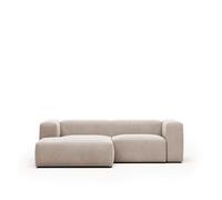 Canapé Blok 2 places avec méridienne gauche beige 240 cm