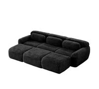 Canapé Boneless Cloud Sofas Modular Sleeper Confortable Plush Noir 291x179x73 cm