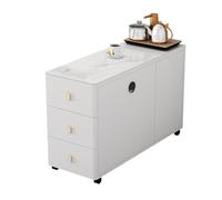 Canapé Buffet Lumineux Table d'appoint de Luxe Salon Maison d'angle à thé Mobile Mini Petite Table de Chevet(Blanc,80x30x60m)