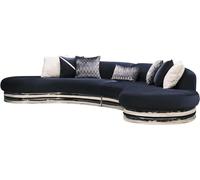 Canapé Canapé 5 places rembourré Grand canapé en tissu bleu Design moderne
