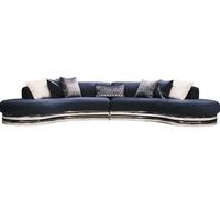 Canapé Canapé 5 places rembourré Grand canapé en tissu bleu Design moderne
