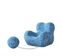 Canapé, Canapé De Compression avec Pouf, Fauteuil Tonneau De Loisirs, Rembourrage en Mousse à MéMoire De Forme, Confort Moelleux, pour Salon, Chambre,Do Blue,102×115×92cm