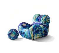 Canapé, Canapé De Compression avec Pouf, Fauteuil Tonneau De Loisirs, Rembourrage en Mousse à MéMoire De Forme, Confort Moelleux, pour Salon, Chambre,Starry Sky,102×115×92cm