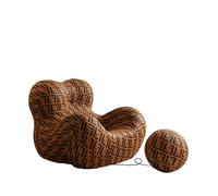 Canapé, Canapé De Compression avec Pouf, Fauteuil Tonneau De Loisirs, Rembourrage en Mousse à MéMoire De Forme, Confort Moelleux, pour Salon, Chambre,Marron,102×115×92cm