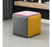 Canapé carré empilable - Tabouret ottoman gigogne 5 en 1, siège cube repose-pieds, pouf convertible pour salon, chambre à coucher, repose-pieds empilable, meuble polyvalent et élégant