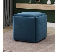 Canapé carré empilable - Tabouret ottoman gigogne 5 en 1, siège cube repose-pieds, pouf convertible pour salon, chambre à coucher, repose-pieds empilable, meuble polyvalent et élégant