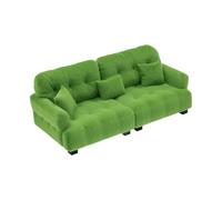 Canapé causeuse floqué fait à la main, échelle 1/12, modèle miniature pour chambre à coucher réaliste, maison de poupée, ensemble de canapé portable