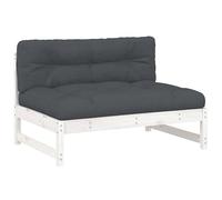 Vidaxl Canapé Central 120x80 Cm Blanc Bois De Pin Massif