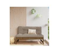 Canapé central 120x80 cm marron miel bois de pin massif, canapé de jardin, siège de jardin, siège d'extérieur, canapé 825733