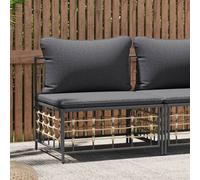 Canapé central de jardin avec coussin gris foncé résine tressée vidaXL