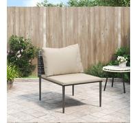 Canapé central de jardin avec coussins gris résine tressée vidaXL