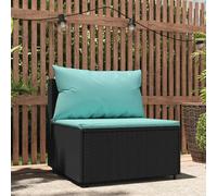 Salon de jardin 3 pcs avec coussins Noir Résine tressée vidaXL