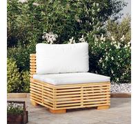 Canapé Central de Jardin avec Coussins Siège Gris Foncé Bois Teck Massif vidaXL