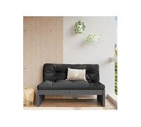 Vidaxl Canapé Central De Jardin Gris 120x80 Cm Bois De Pin Massif