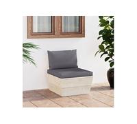 Vidaxl Canapé Central Palette De Jardin Avec Coussins Épicéa Imprégné