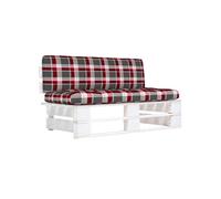 Vidaxl Canapé Central Palette De Jardin Blanc Bois De Pin Imprégné
