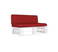 Vidaxl Canapé Central Palette De Jardin Blanc Bois De Pin Imprégné