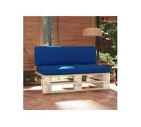 Canapé Central Palette De Jardin Bois De Pin Imprégné Vidaxl Bleu