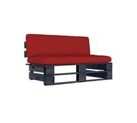 Vidaxl Canapé Central Palette De Jardin Noir Bois De Pin Imprégné Noir