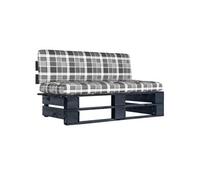 Canapé central palette de jardin noir bois de pin imprégné 3066518