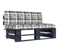 Vidaxl Canap¿¿ Central Palette De Jardin Noir Bois De Pin Impr¿¿Gn¿¿ Noir