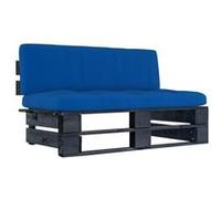 vidaXL Tuinmiddenbank pallet zwart geïmpregneerd grenenhout3066514 G