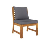 Canapé central sectionnel avec coussin gris foncé bois d'acacia