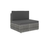 vidaXL Canapé central sectionnel Résine tressée Gris G