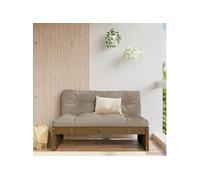 Vidaxl Canapé Central 120x80 Cm Marron Miel Bois De Pin Massif