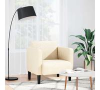 vidaXL Fauteuil met armleuningen 54 cm corduroy stof crÃmekleurig4100517 Blanc G