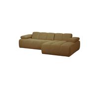 Canapé chaise longue droite bouclé jaune/brun chiné Mojo