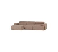 Canapé chaise longue gauche bouclé taupe NOVI