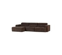 Canapé chaise longue gauche marron foncé mélangé NOVI
